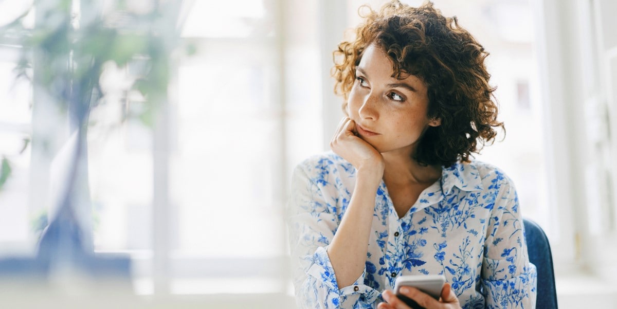 woman sitting at desk