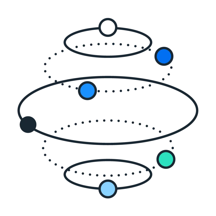 graphic of circles connected