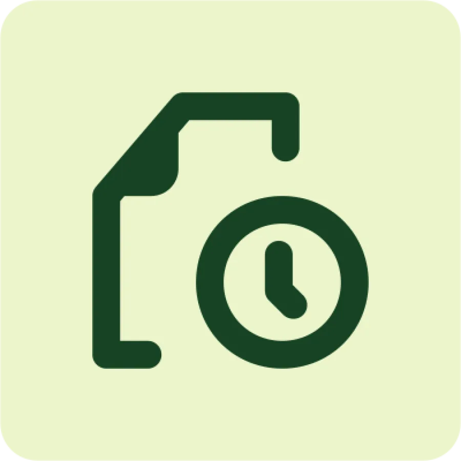 document with clock